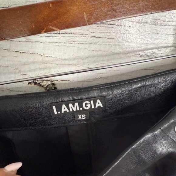 I AM GIA Leather Pants faux black size xs lace up - Picture 6 of 9